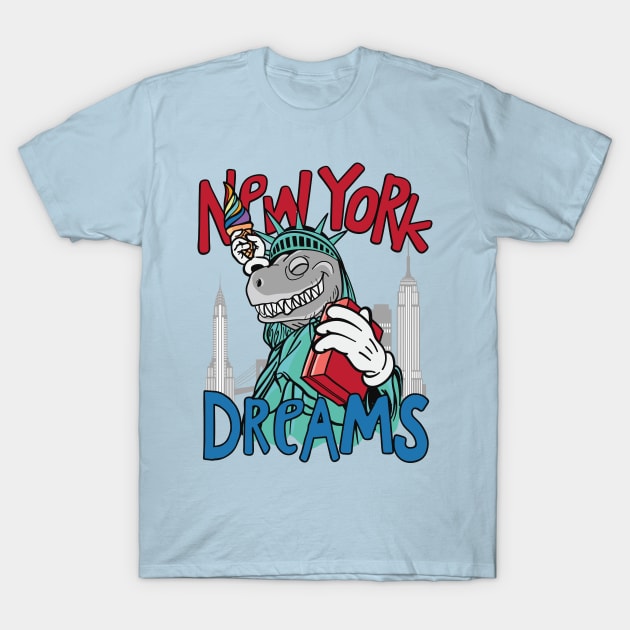 New York Dreams T-Shirt by WorldDinosaurs